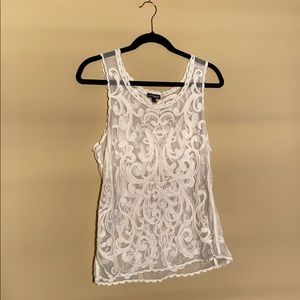 Express white sheer tank top